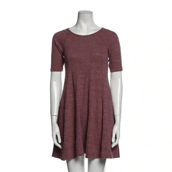 Ganni Heather Burgundy Scoop Neck Dress Size Large - Picture 1 of 6